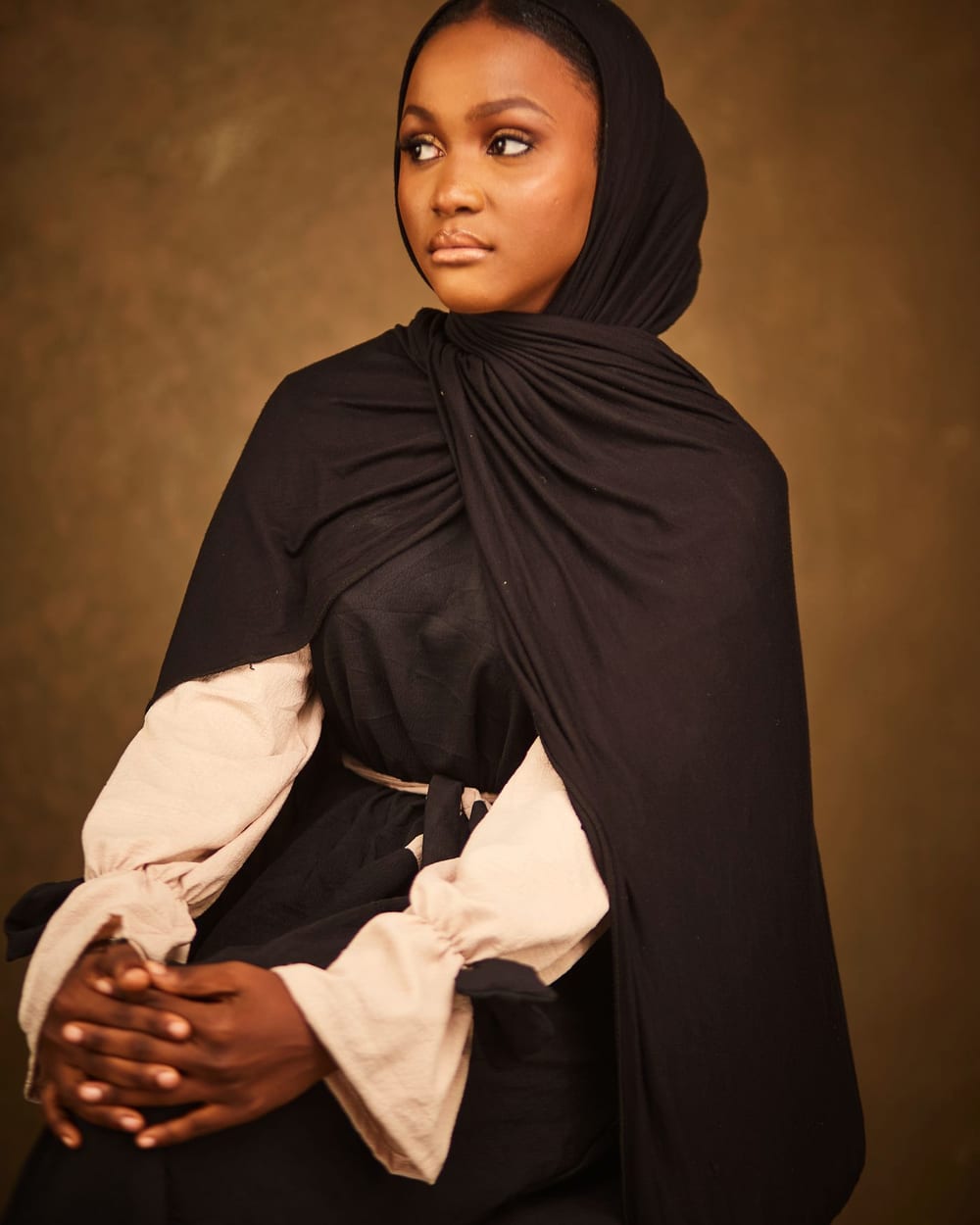 Chiffon Scarf with satin detail